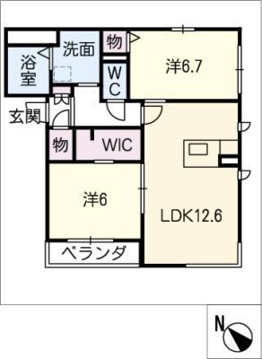 ホワイトヴィラ(2LDK/2階)の間取り写真