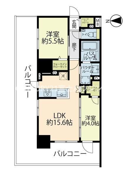エクセレントシティ本厚木駅前(2LDK/2階)の間取り写真