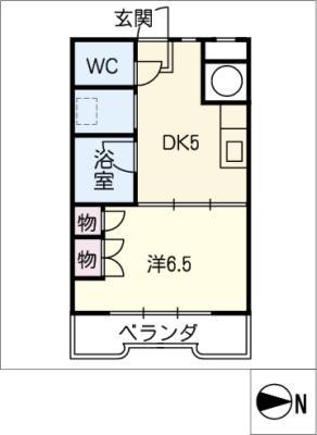 サウス・メゾン・ラ・コリン(1DK/2階)の間取り写真