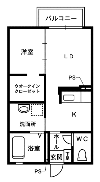 ブラン・コム・ネージュ(1LDK/1階)の間取り写真
