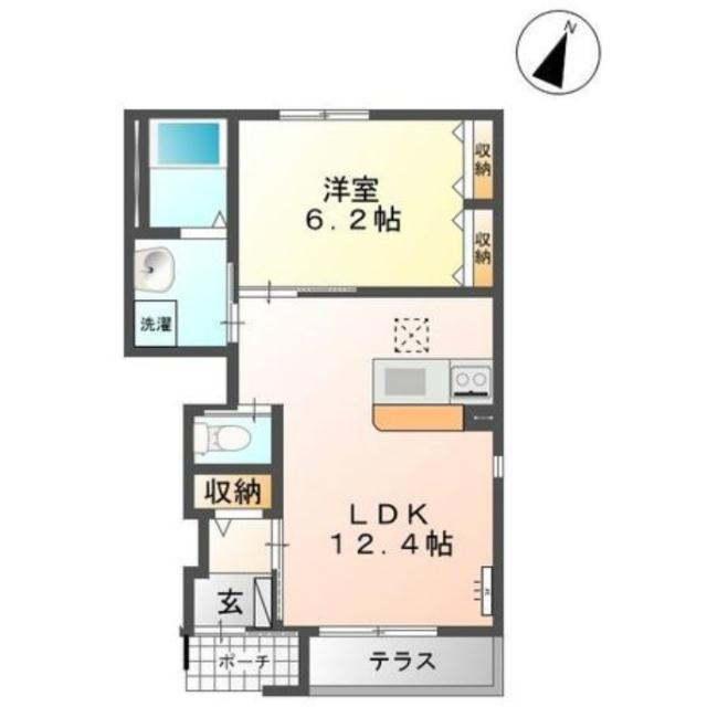 ステイゴールド(1LDK/1階)の間取り写真