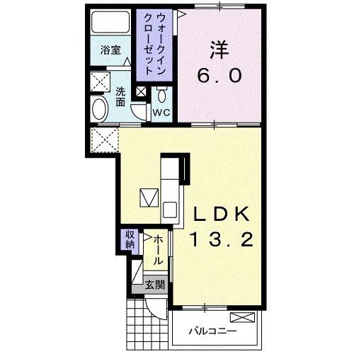 ボニート(1LDK/1階)の間取り写真