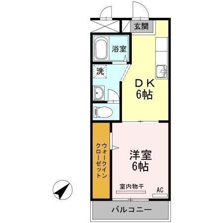 クレール静(1DK/1階)の間取り写真