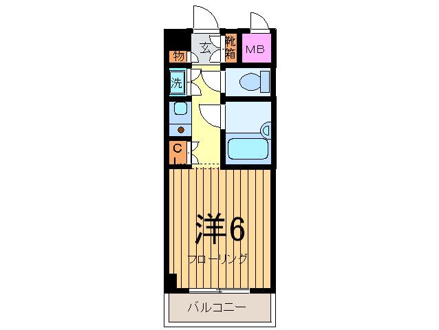 カーサアプリアーモ(ワンルーム/4階)の間取り写真