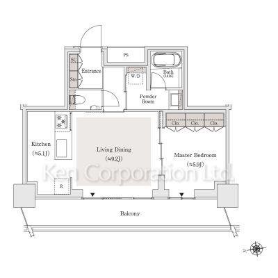 OIMACHI TRACKS RESIDENCE(1LDK/23階)の間取り写真