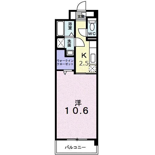 ヴィドゥ カンパーニュ(1K/1階)の間取り写真