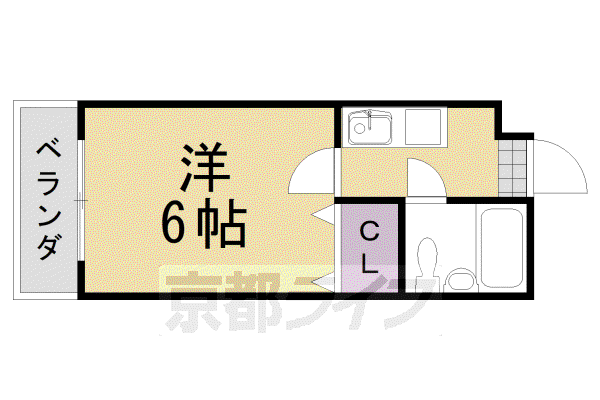 ハイツ嵐山(1K/3階)の間取り写真