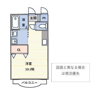 WOOD・HILLひたち野(ワンルーム/1階)の間取り写真