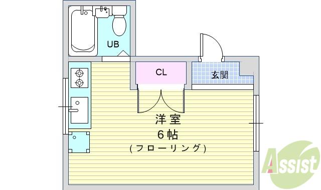 谷村マンション(ワンルーム/3階)の間取り写真