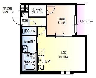 フジパレス湊3番館(1LDK/3階)の間取り写真