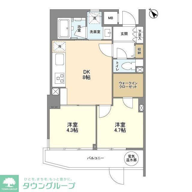 ミリアレジデンス中野弥生町(1DK/1階)の間取り写真