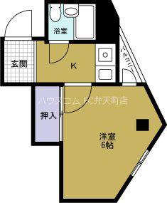 ES弁天町(1K/4階)の間取り写真