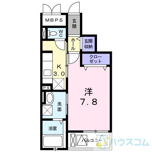 ルミナス ハート(1K/3階)の間取り写真