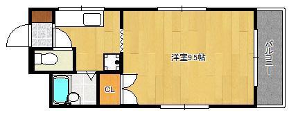 ドメスト吉塚(1K/2階)の間取り写真