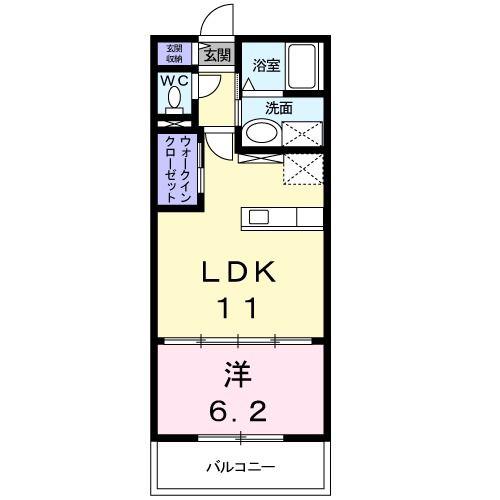 プリムローズ(1LDK/2階)の間取り写真