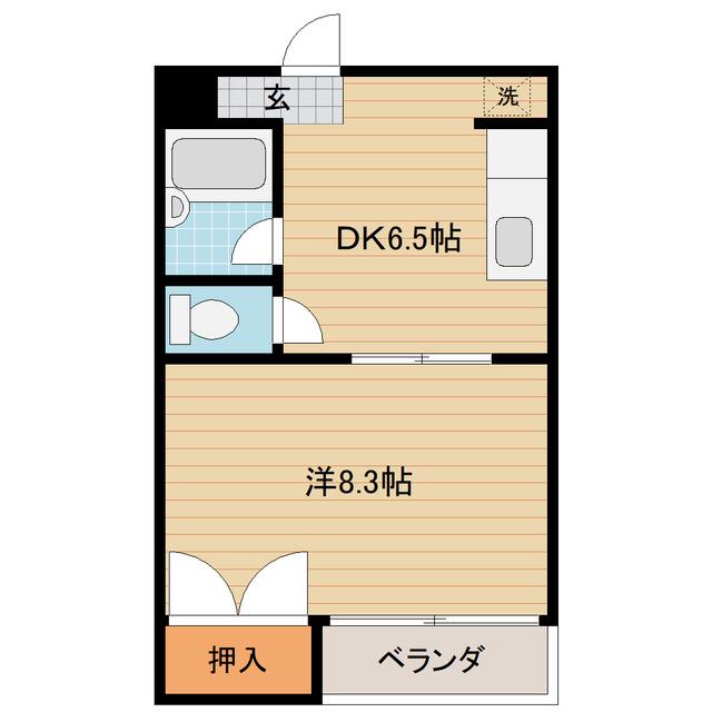 セゾン有沢(1DK/2階)の間取り写真