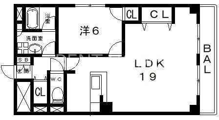 エムライフ(1LDK/5階)の間取り写真