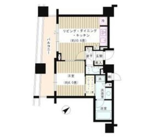 パークホームズ文京千石ステーションプレイス(1LDK/7階)の間取り写真