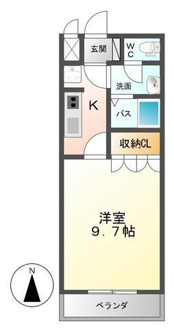 グランドゥール(1K/1階)の間取り写真