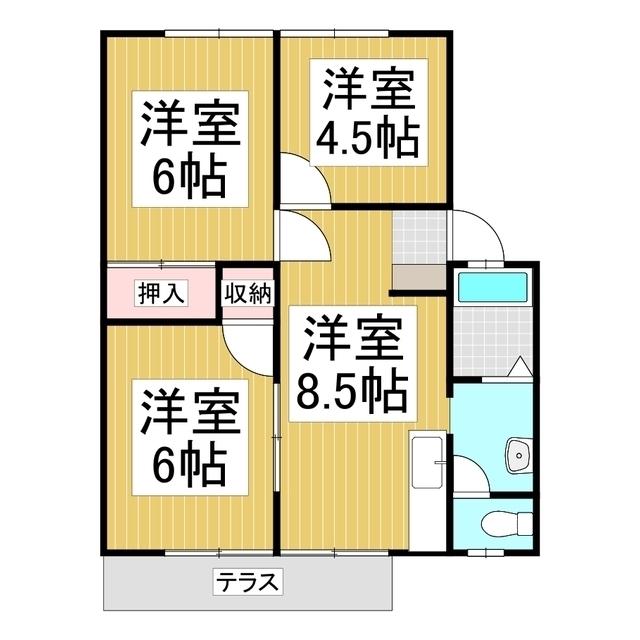 第一コーポ(3DK/2階)の間取り写真