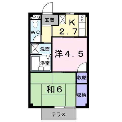 サンマルコ英(2K/1階)の間取り写真