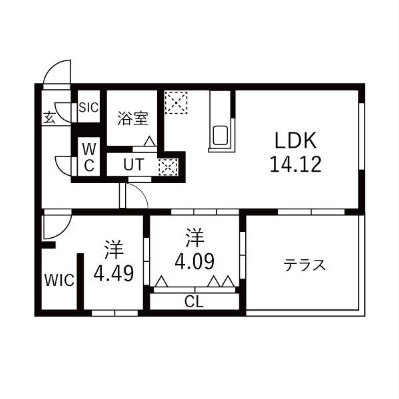 GA-N3W30 MS(2LDK/1階)の間取り写真