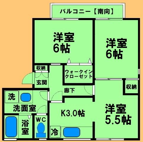 フレマリール塩澤(3K/2階)の間取り写真