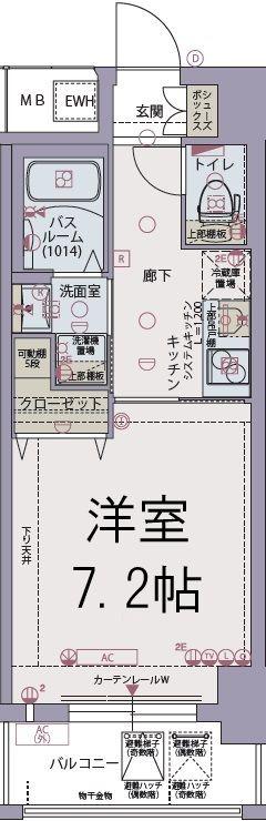 レジデンス神戸グルーブHABORウエスト(1K/3階)の間取り写真