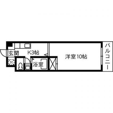 ジュネス宇品(1K/6階)の間取り写真