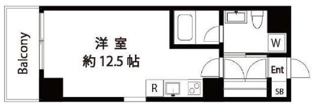 リヴィエールKIWA(ワンルーム/9階)の間取り写真