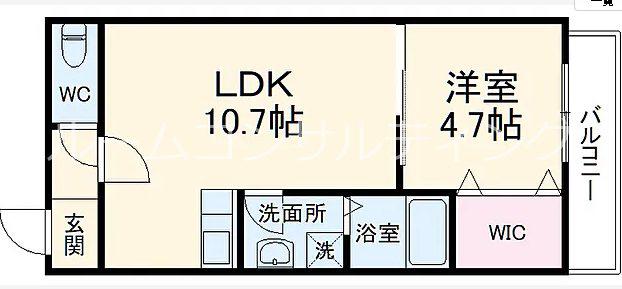 スクエアプレイス豊中(1LDK/2階)の間取り写真