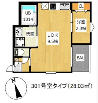 REGALEST山科椥辻(1LDK/3階)の間取り写真