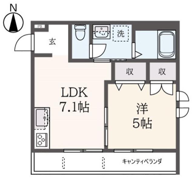 マ・メゾン仲町(1DK/2階)の間取り写真
