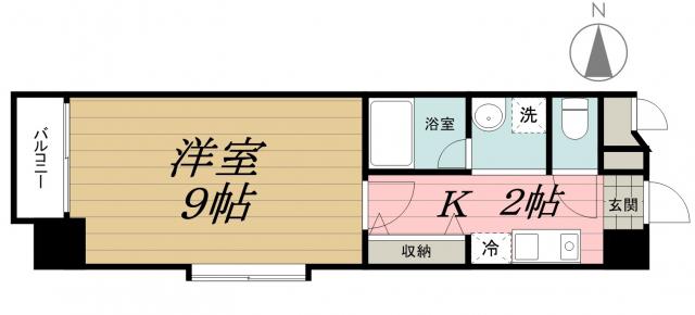 ベラジオII(1K/5階)の間取り写真