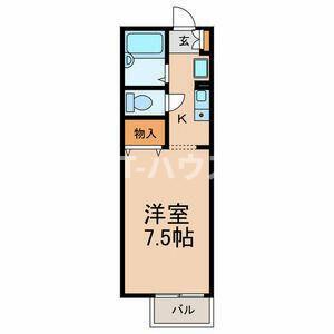 リヴェール検見川(1K/1階)の間取り写真