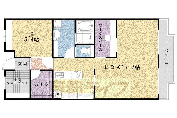 アートエレガンス(1LDK/3階)の間取り写真