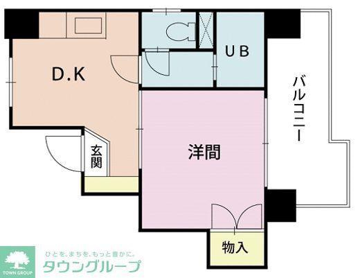 シャトール北浦和(1DK/6階)の間取り写真