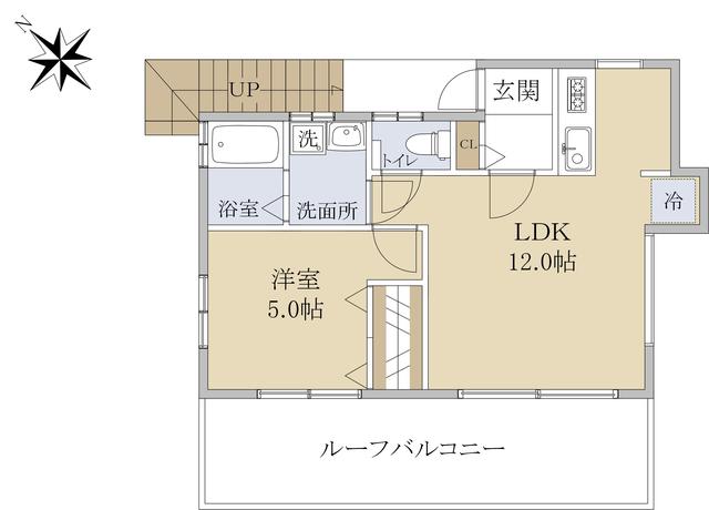 テラススクエア(1LDK/2階)の間取り写真