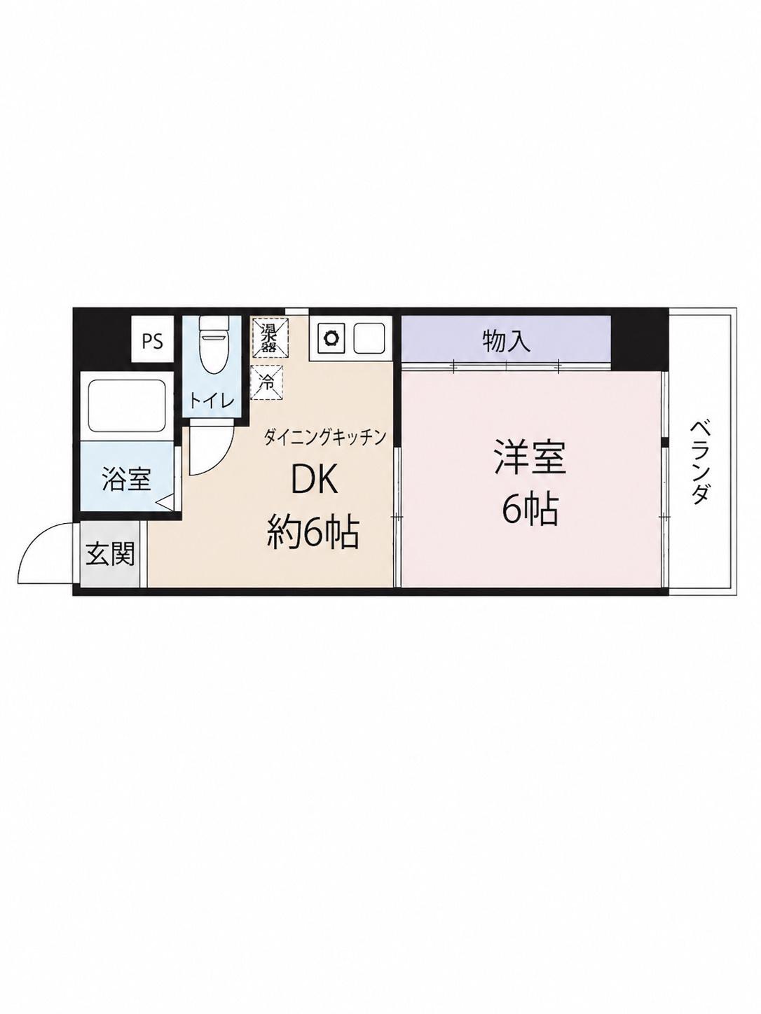 コアパレス安西(1DK/2階)の間取り写真