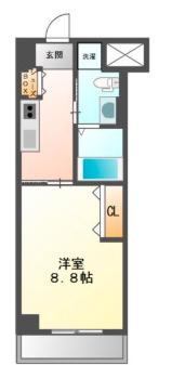 レガロプラス(1K/4階)の間取り写真