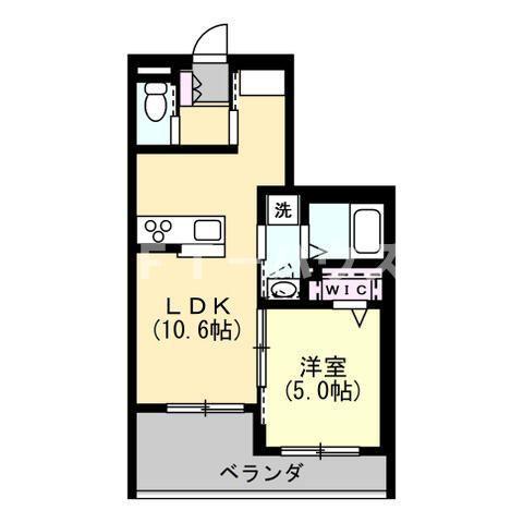 ムジカ東船橋(1LDK/1階)の間取り写真