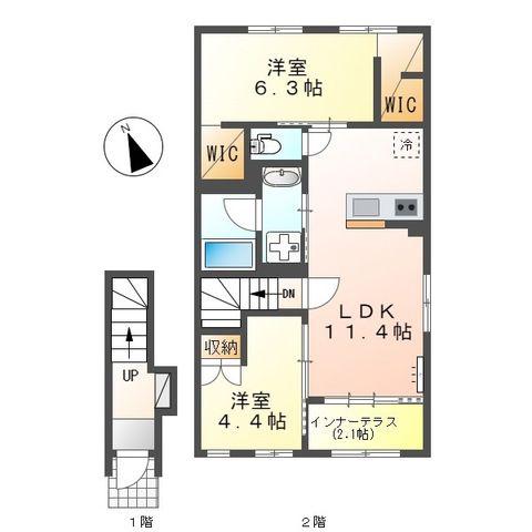 サニーサイド238(2LDK/2階)の間取り写真