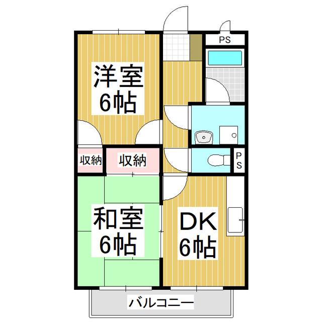SURPLUS TWOサンハイツA(2DK/2階)の間取り写真