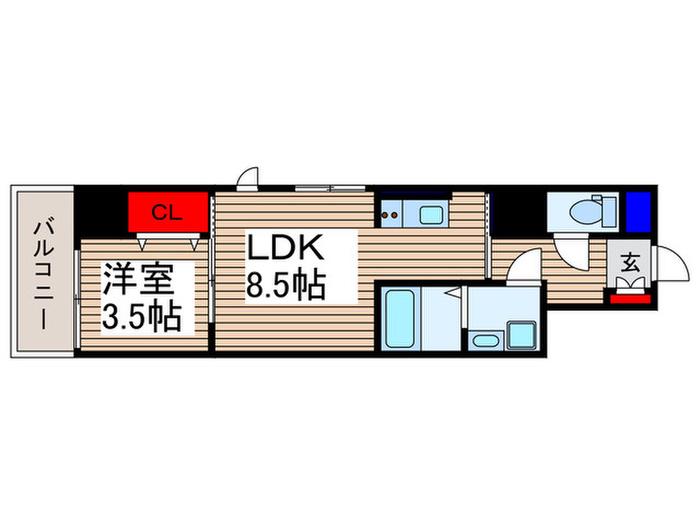 エスティメゾン川越(1LDK/2階)の間取り写真