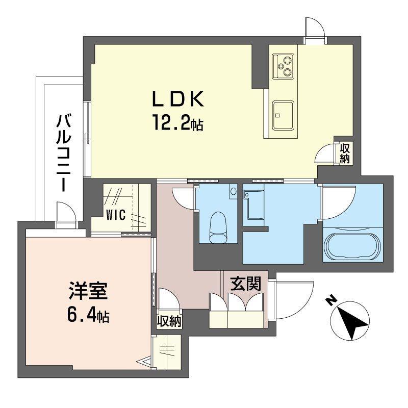 アミコート東山(1LDK/2階)の間取り写真