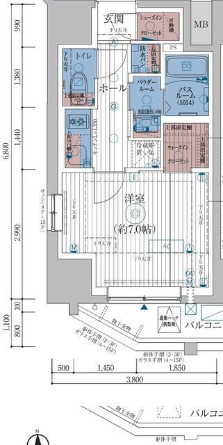 エステムコートKAMEIDO TOKYO イースト(1K/12階)の間取り写真