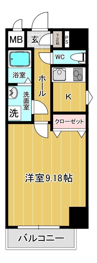 BERGAMOTTO(1K/7階)の間取り写真