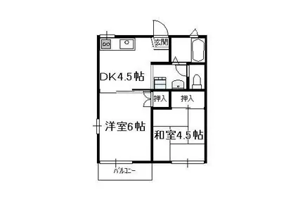 セフィーラ木花(2DK/1階)の間取り写真