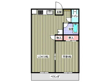 シスレーハイツ(1LDK/2階)の間取り写真