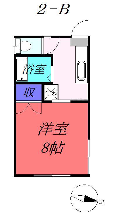 アイムズガーデン15(1K/2階)の間取り写真